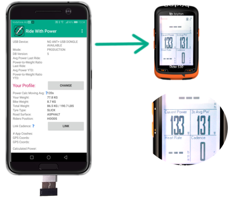 Send Power data to Bike Computer